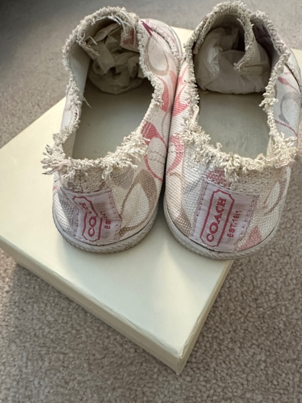 Coach Pink and White Signature Canvas Slip-On Sneakers - Picture 4 of 5
